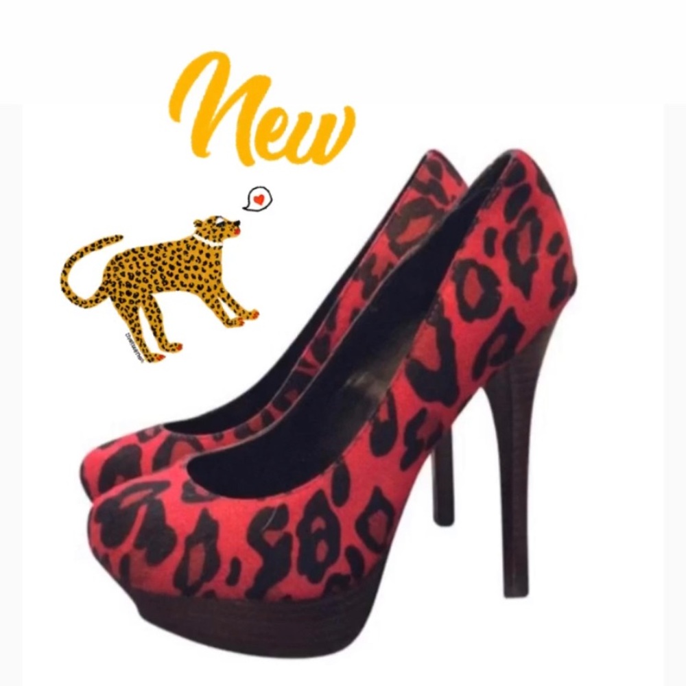 LEOPARD PLATFORM HEELS